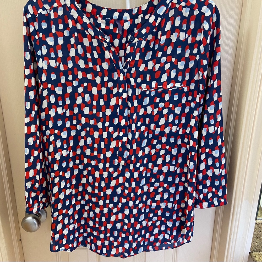 NYDJ 3/4 Sleeve Henley Blouse